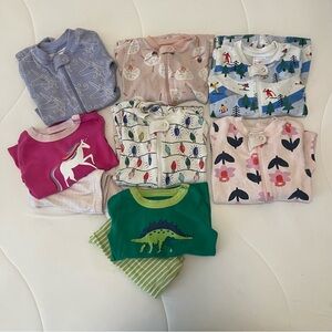 Hanna Andersson Lot 18-24mo Pajamas Toddler Baby Girl Pink Purple Separates